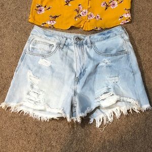 NWOT high waisted distressed denim cutoffs